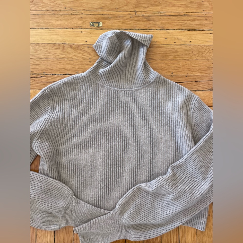 Reformation cropped tan turtleneck